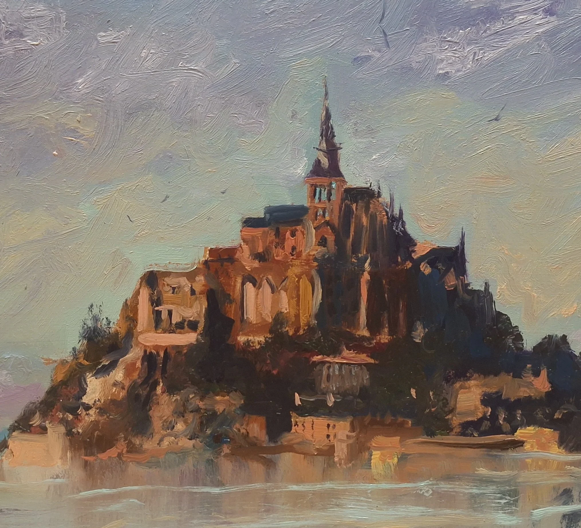 Serene Majesty: Mont Saint-Michel in Light | Atmospheric